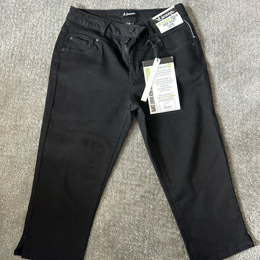 d. jeans Black High Rise Cropped Denim